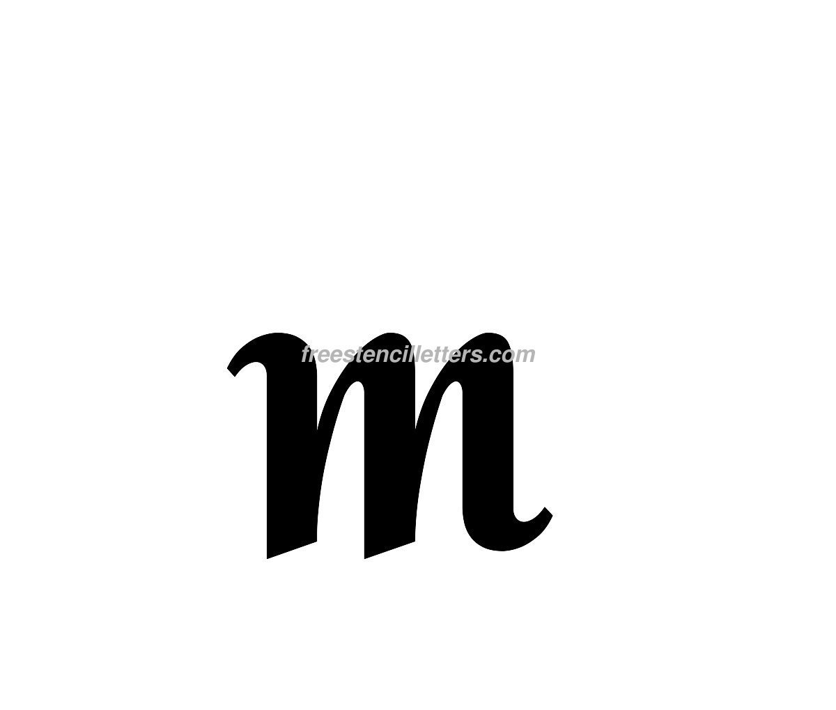 Print Lowercase M Letter Stencil