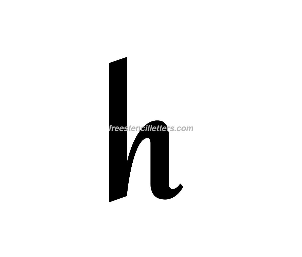 Print Lowercase H Letter Stencil