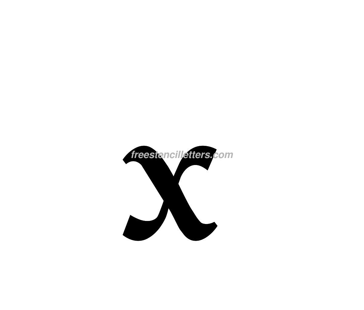 Print Lowercase X Letter Stencil