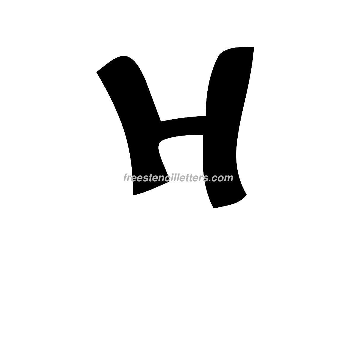 Print H Letter Stencil