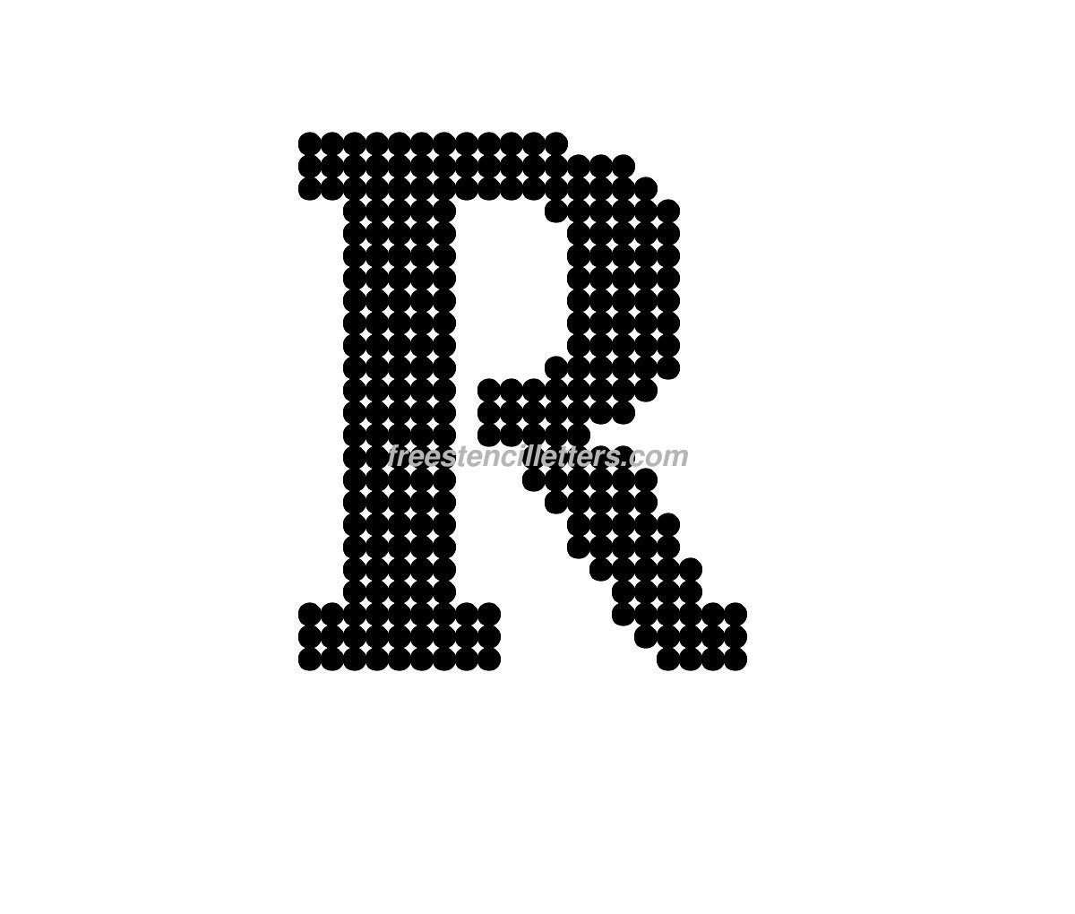 Print R Letter Stencil