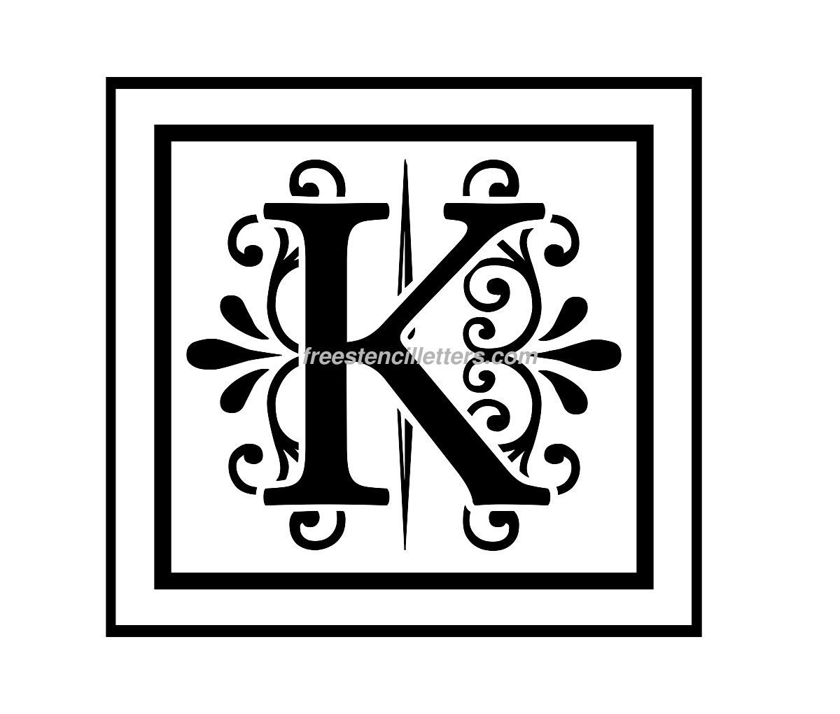 Print K Letter Stencil