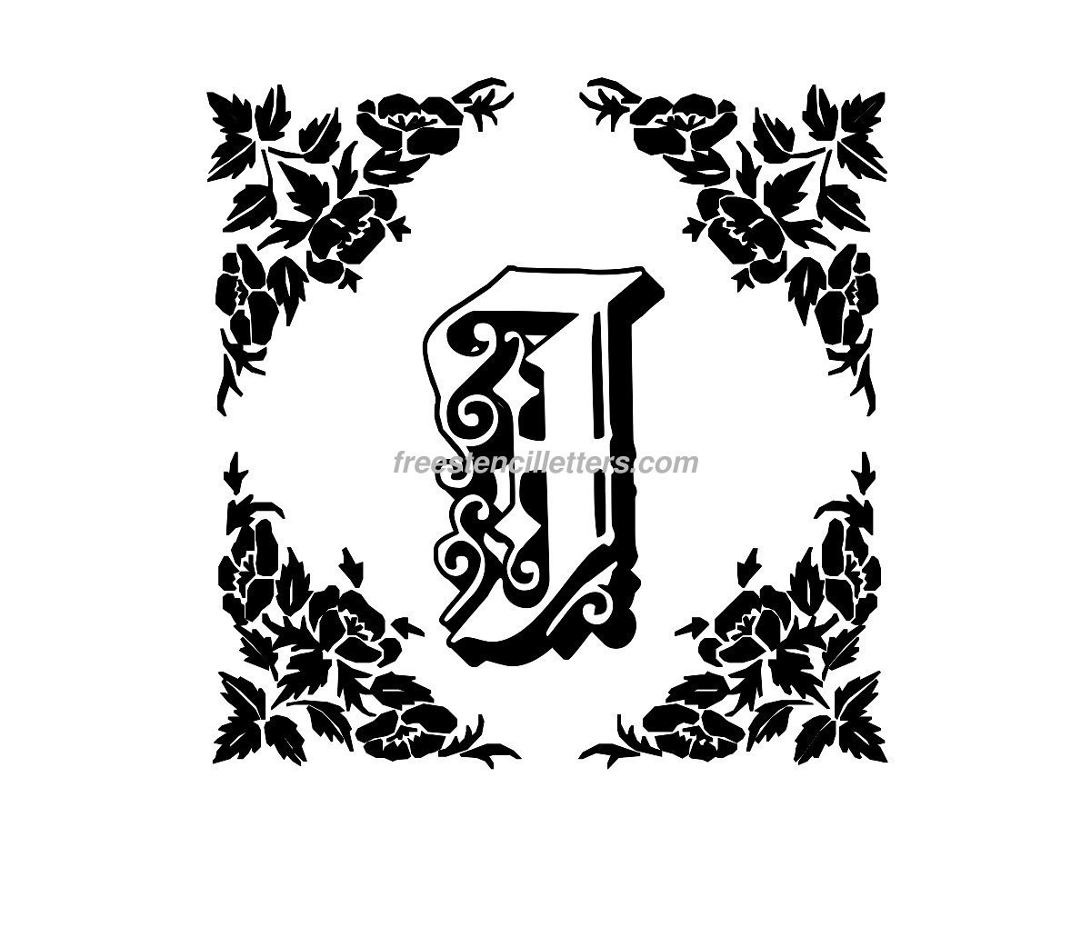 Print J Letter Stencil