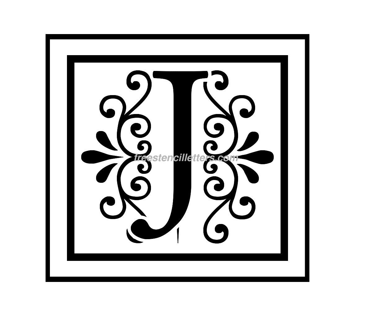 Print J Letter Stencil