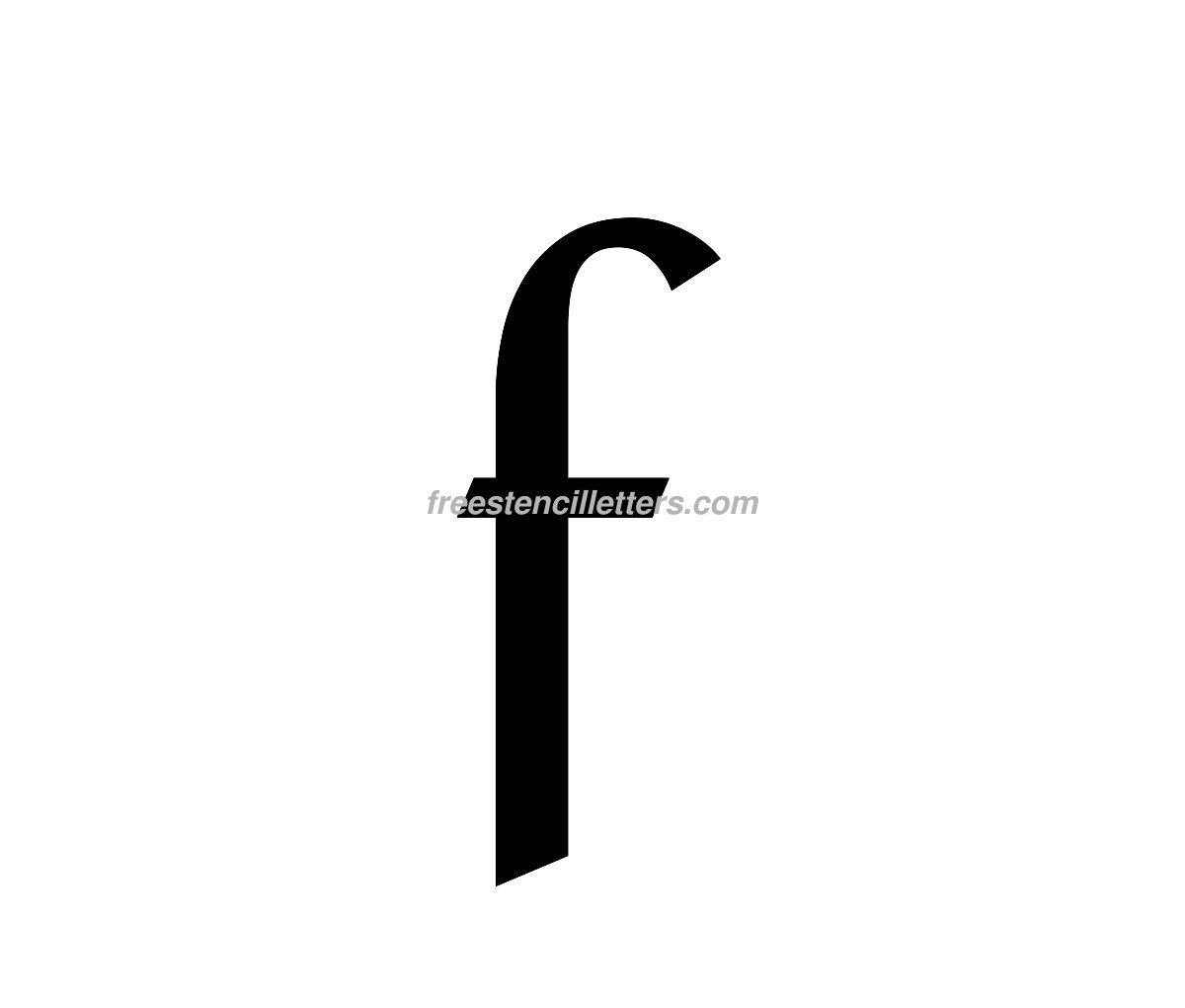 Print Lowercase F Letter Stencil