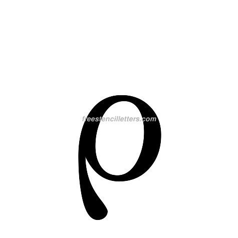 Print Greek Letter Rho Lowercase Letter Stencil