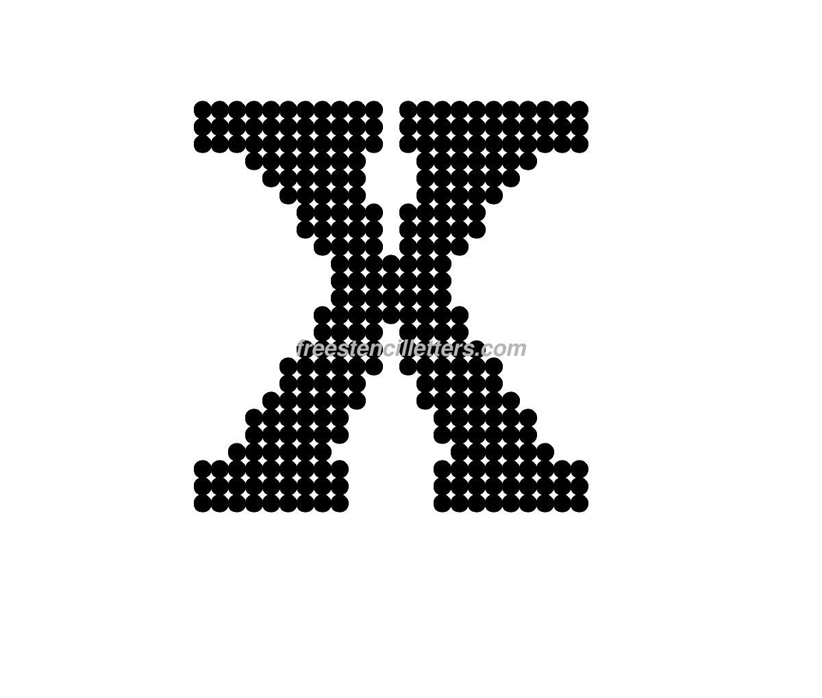 Print X Letter Stencil