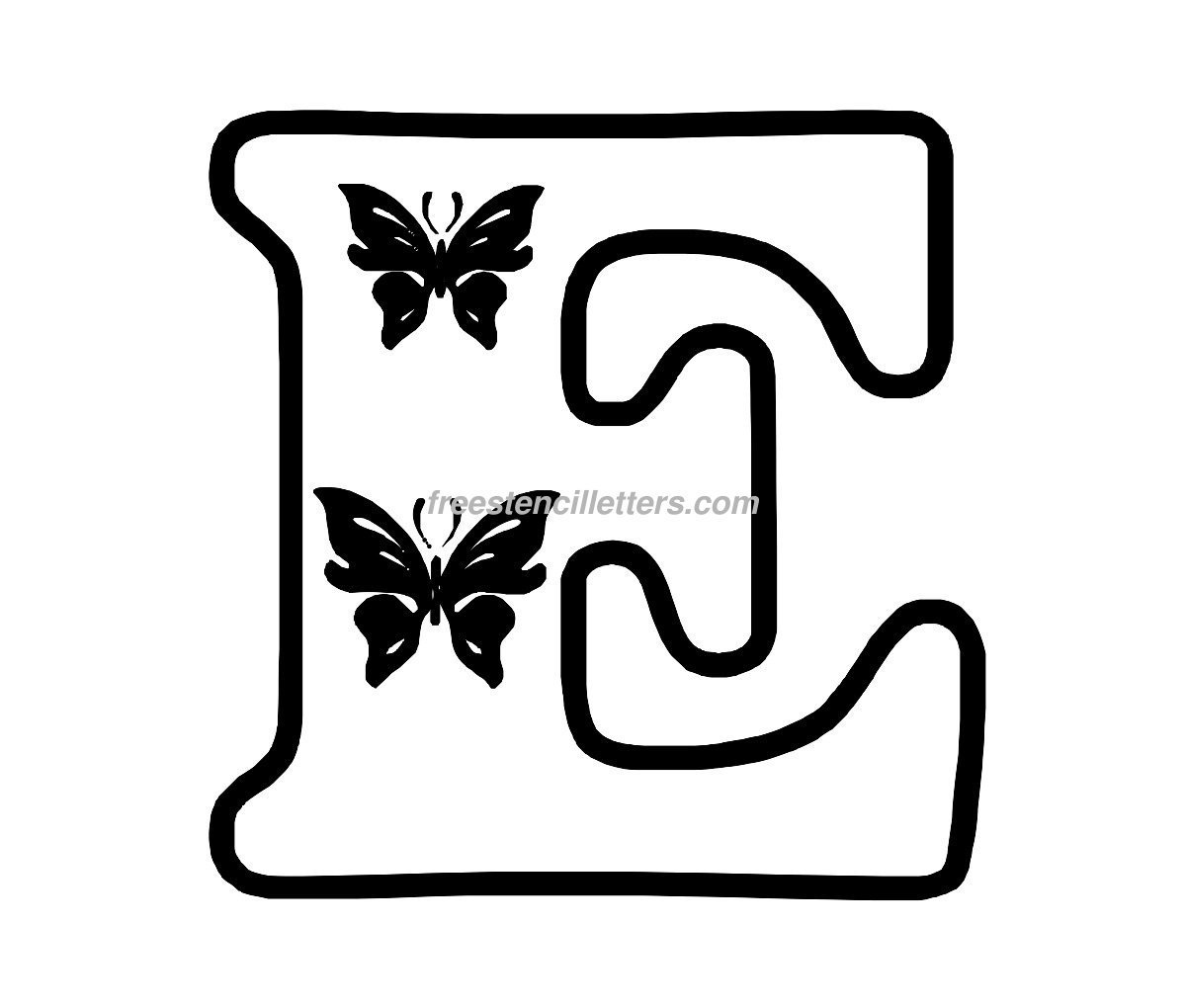 Print E Letter Stencil