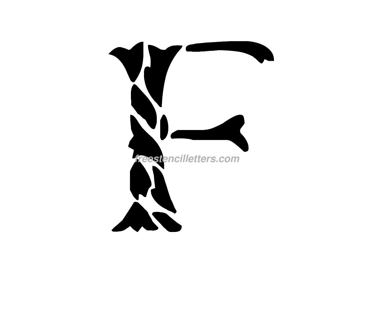 Print F Letter Stencil