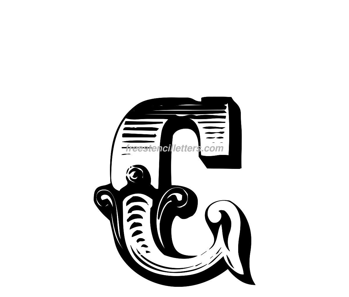 Print C Letter Stencil