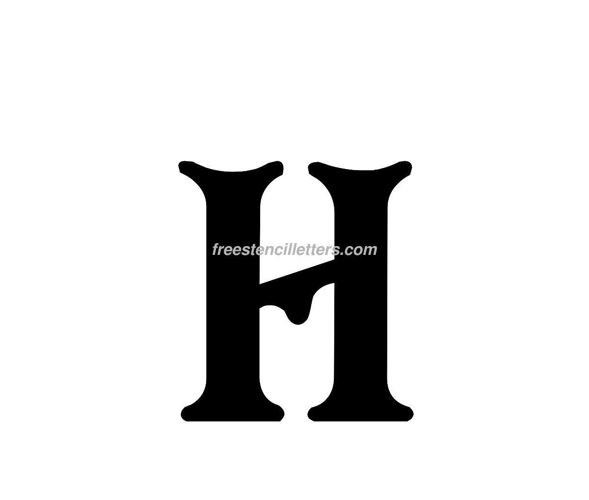 Print H Letter Stencil