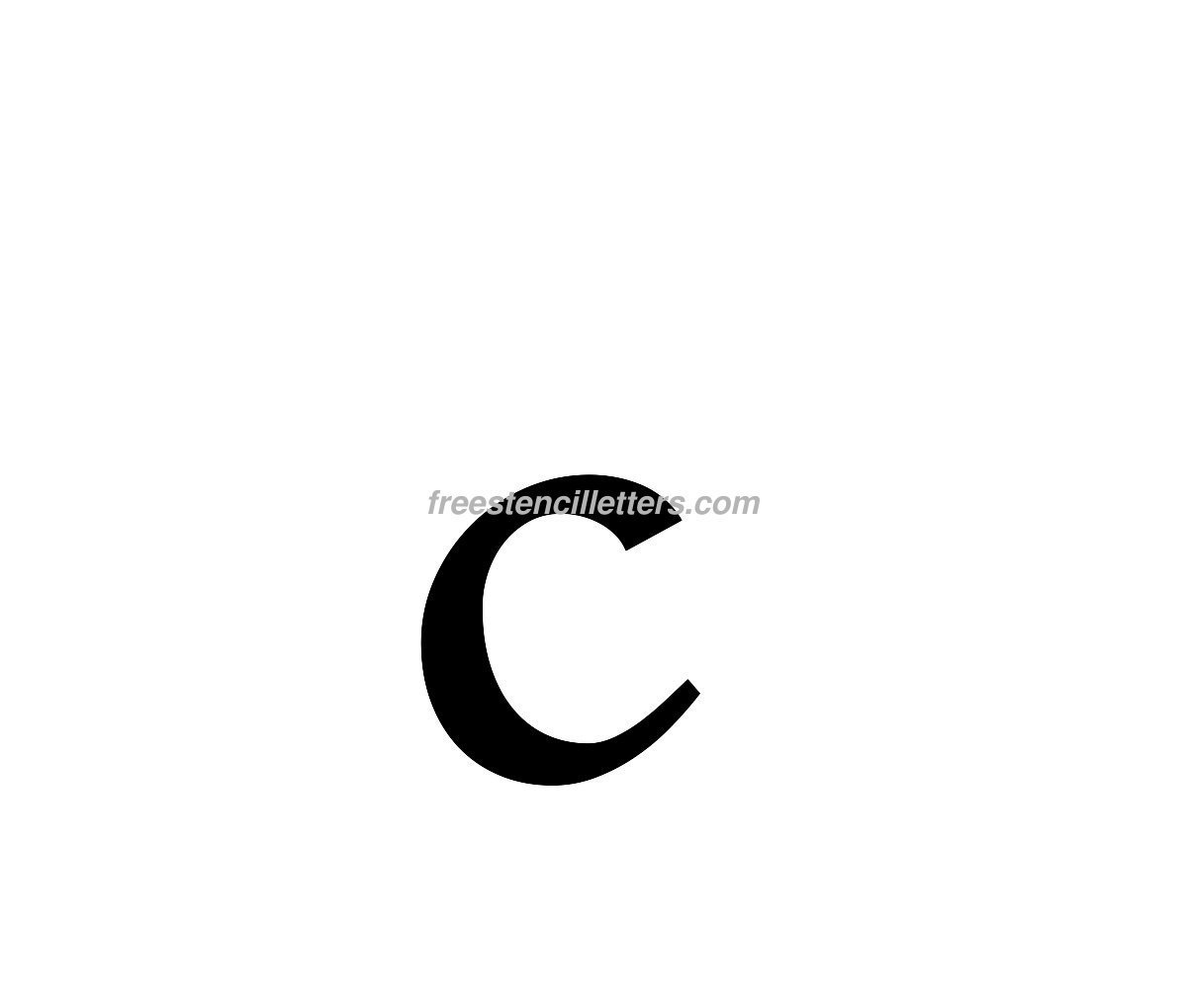 Print Lowercase C Letter Stencil