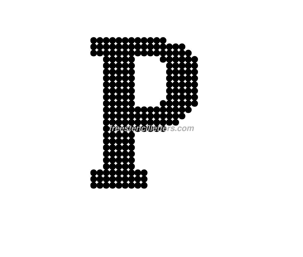 Print P Letter Stencil