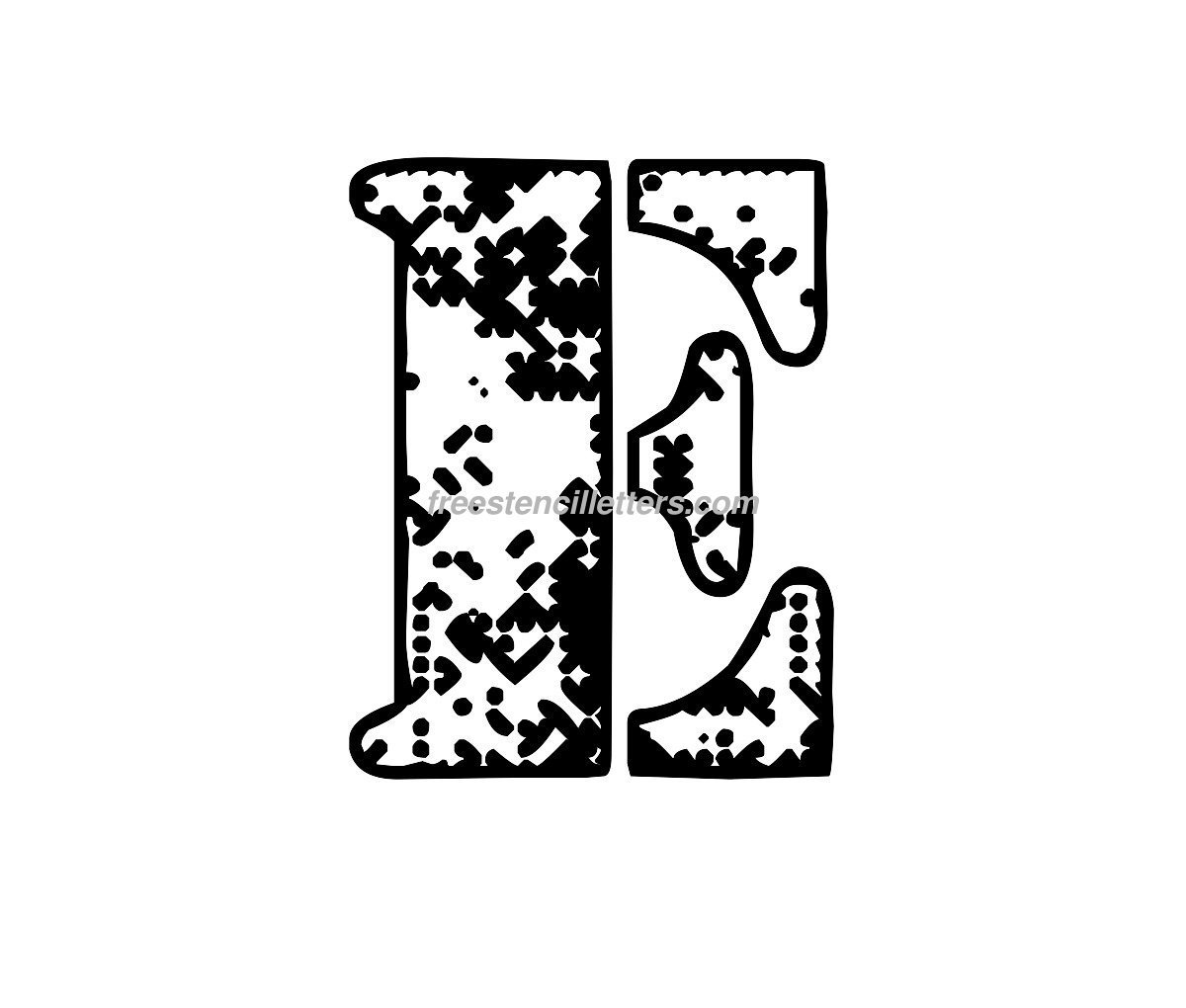 Print E Letter Stencil