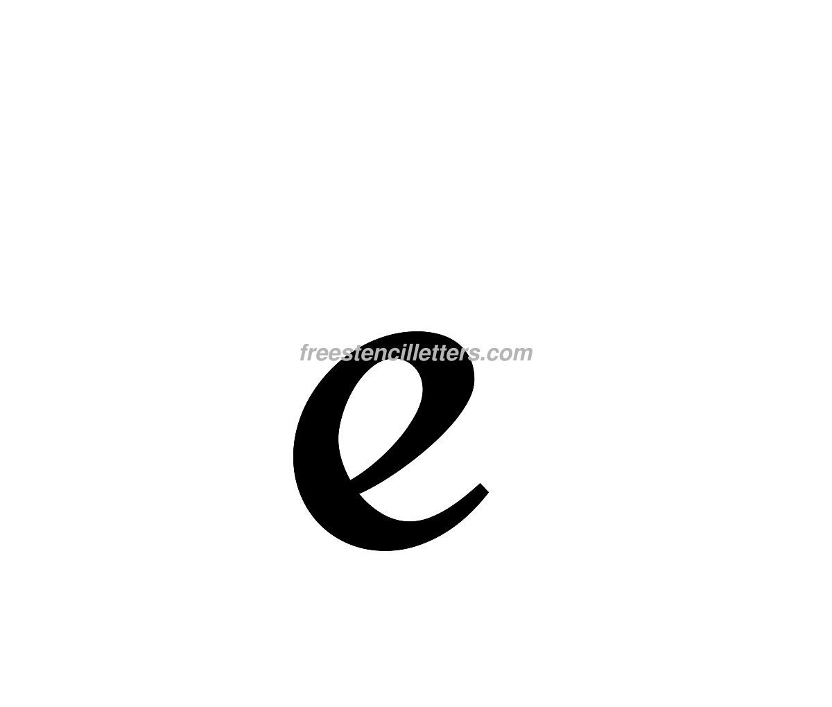 Print Lowercase E Letter Stencil