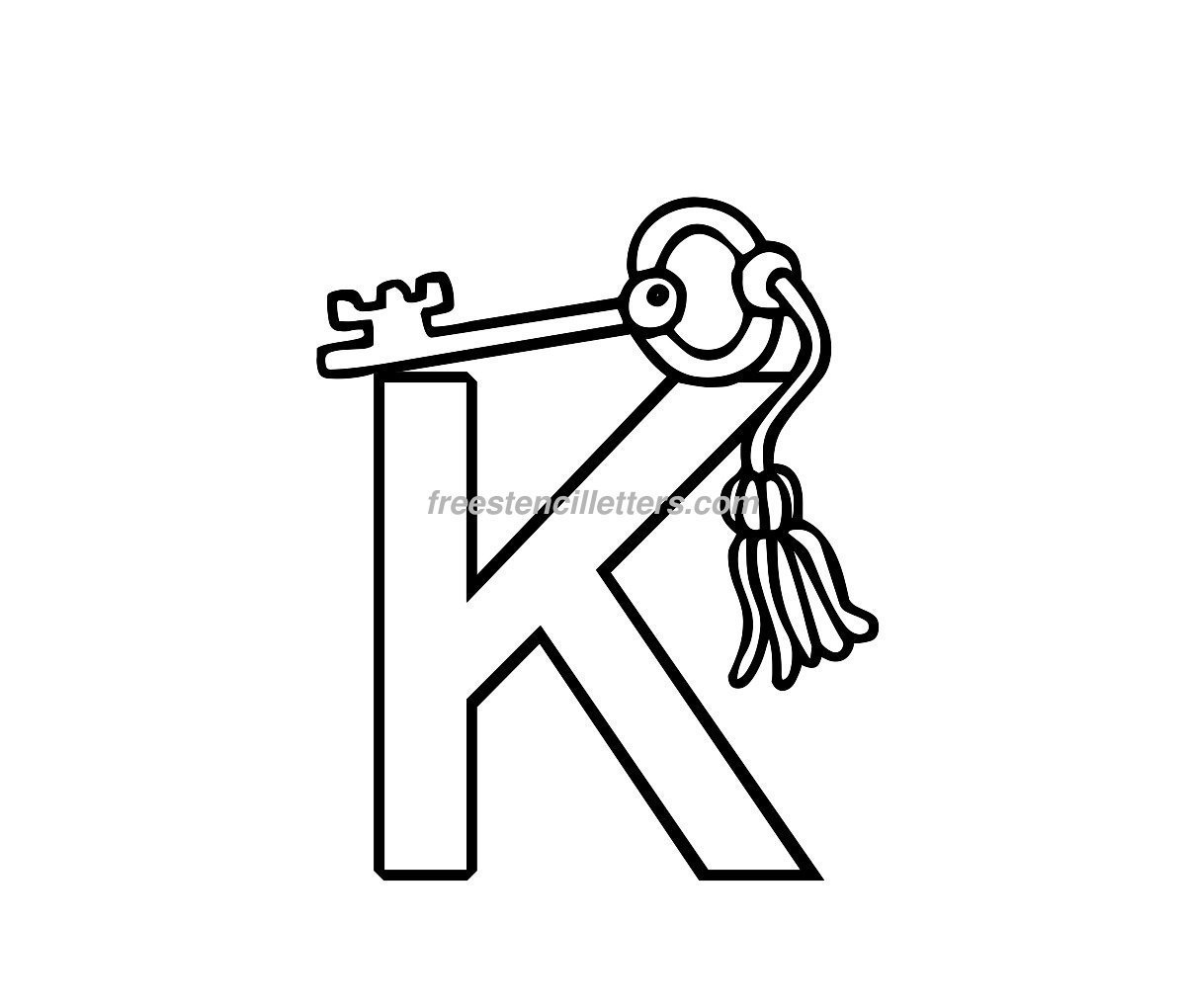 Print Baby K Letter Stencil