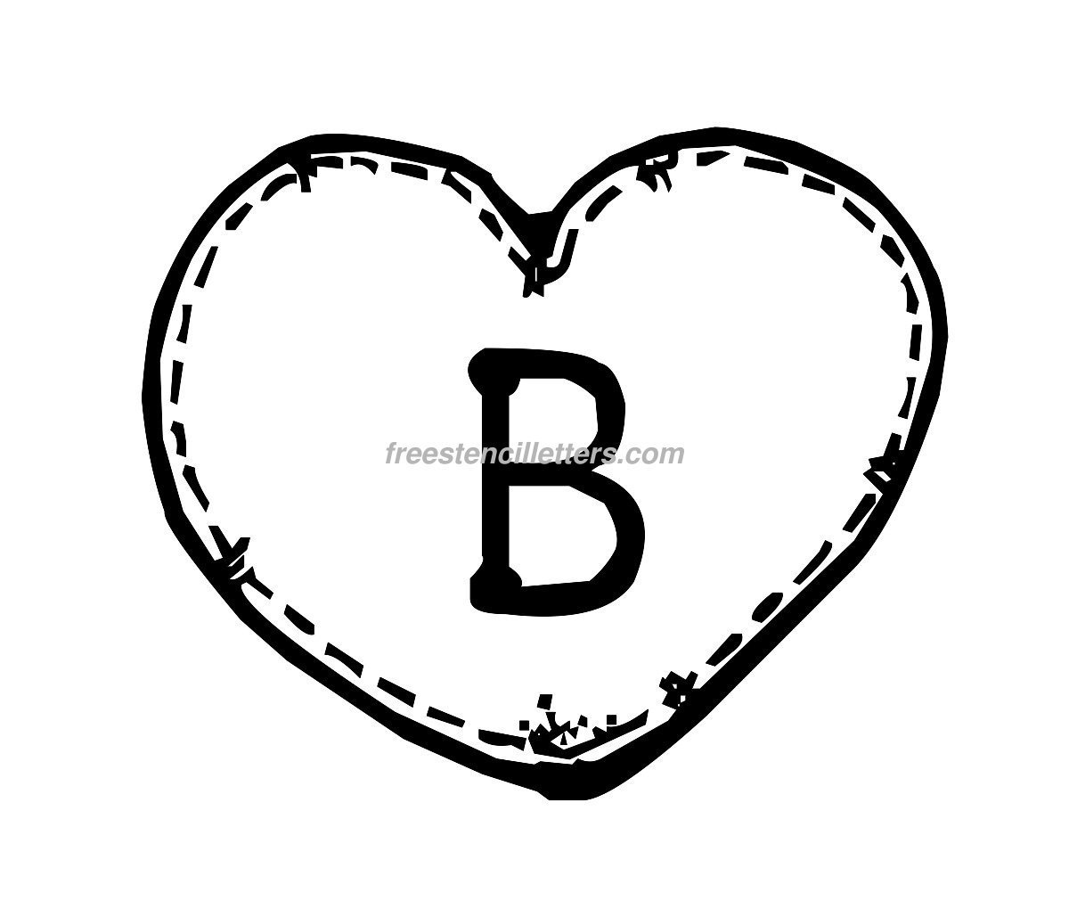 Print B Letter Stencil