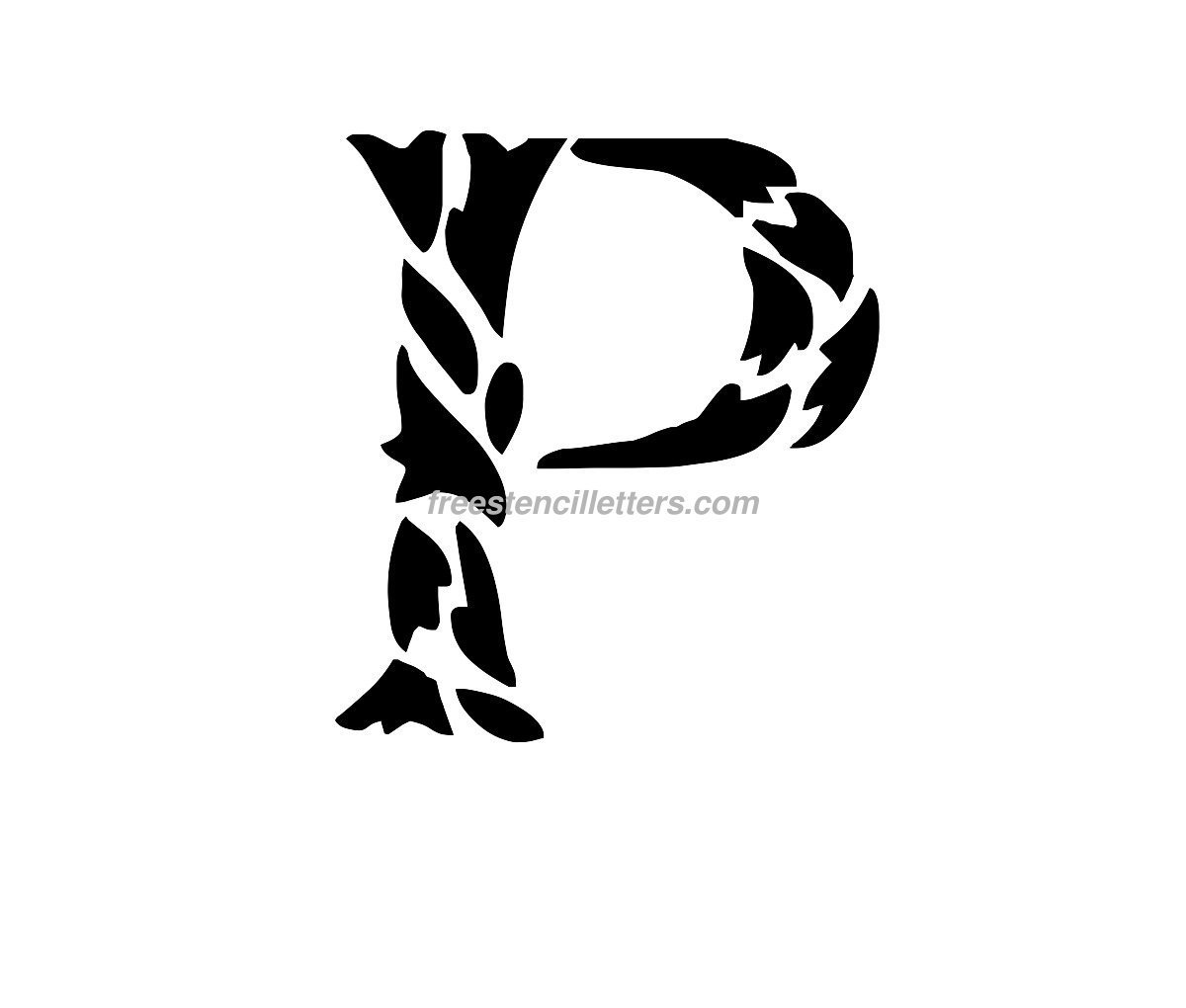 Print P Letter Stencil
