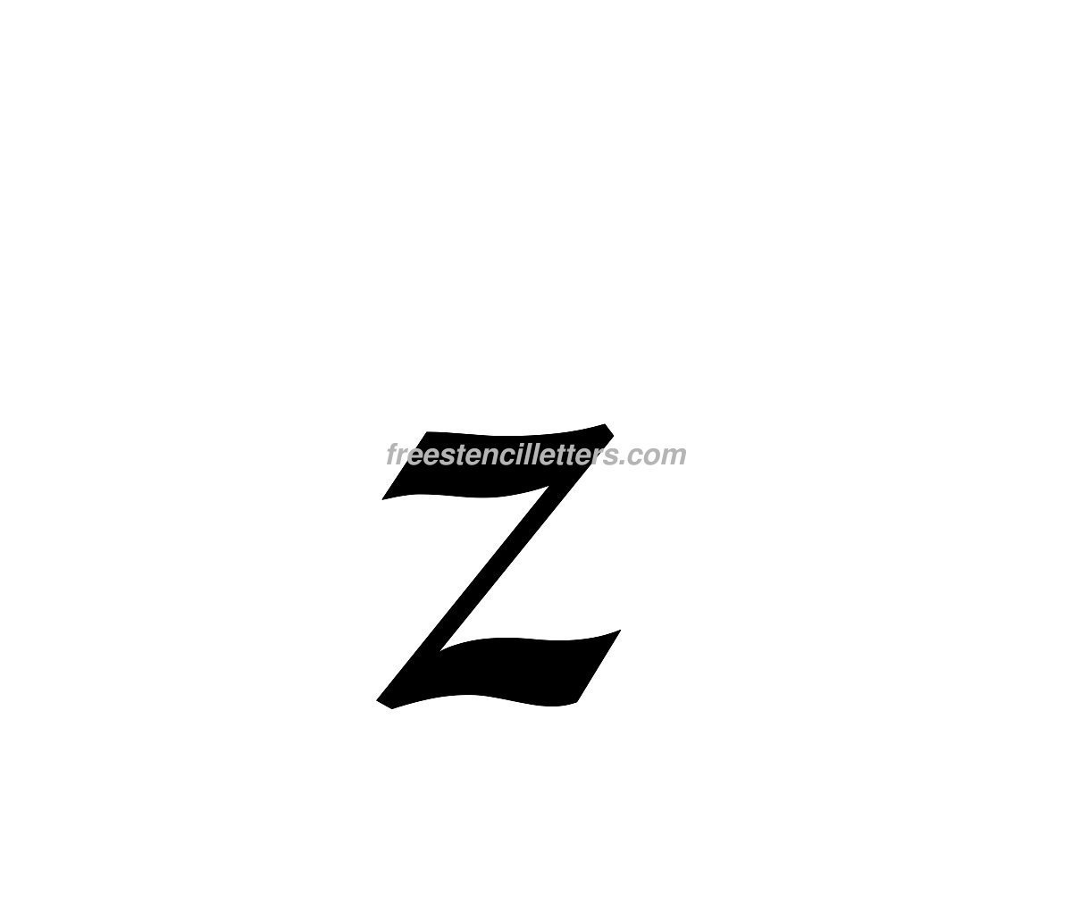 Print Lowercase Z Letter Stencil