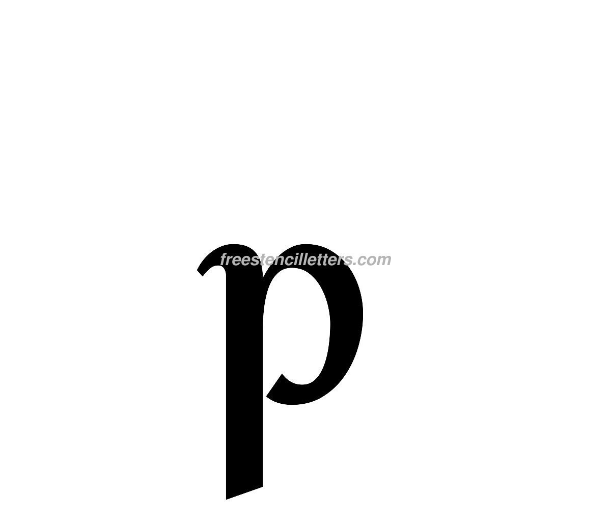 Print Lowercase P Letter Stencil