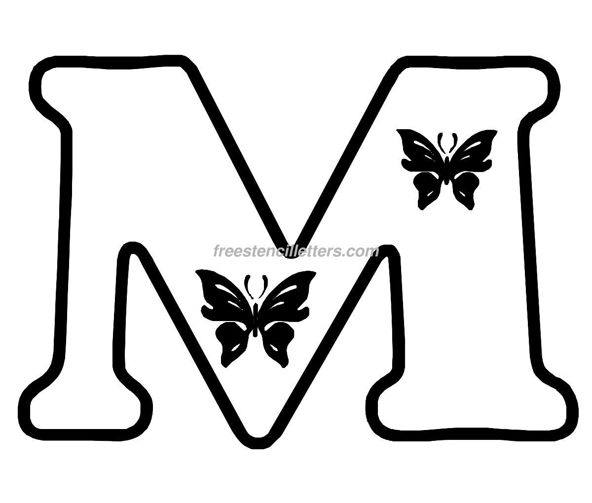 Print M Letter Stencil