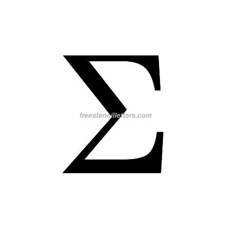 Print Greek Letter Sigma Letter Stencil