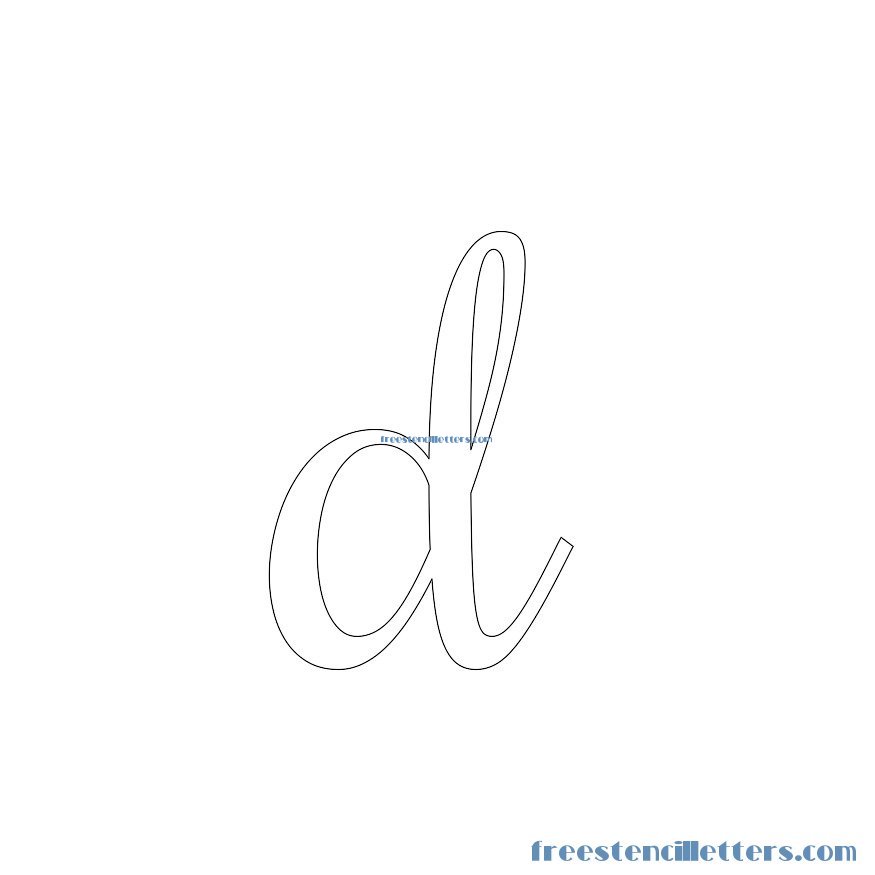 Cursive lowercase-alphabetstencil-letter-d