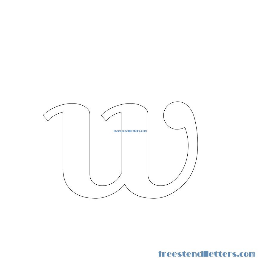 Elegant lowercase-alphabetstencil-letter-w