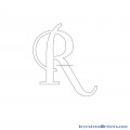 Retro uppercase-alphabetstencil-letter-r